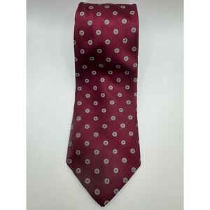Vintage Luca Franzini‎ Silk Tie Burgundy Floral Pattern Made in Italy